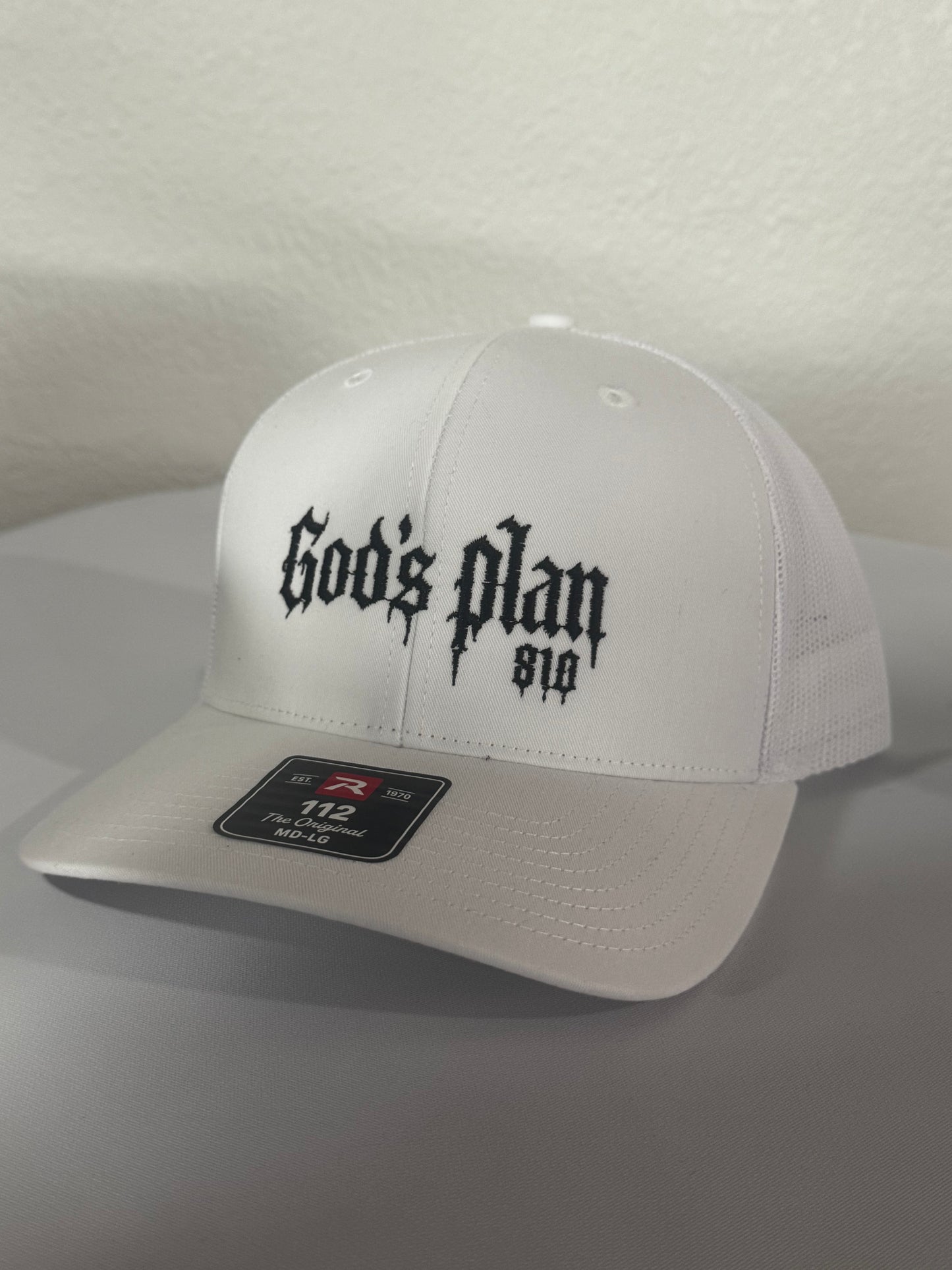 God’s plan Richardson 11 white with black logo