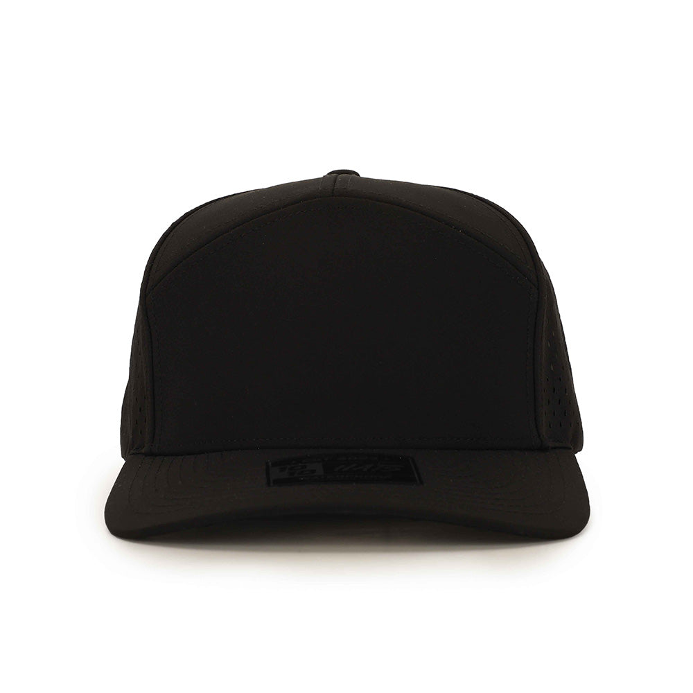 10 10 Hats – 7 Panel Waterproof Hat - Black - front view