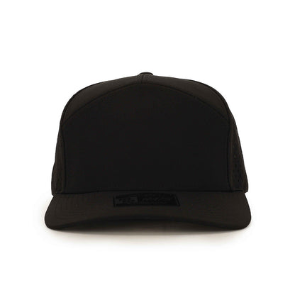 10 10 Hats – 7 Panel Waterproof Hat - Black - front view
