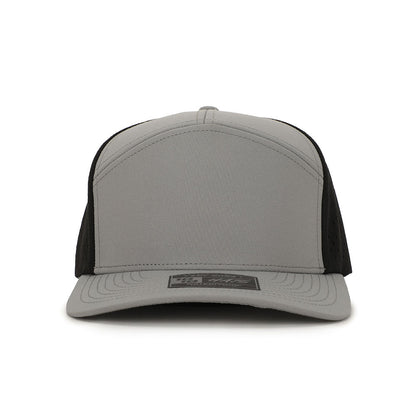10 10 Hats – 7 Panel Waterproof Hat - Light Gray / Black - front view