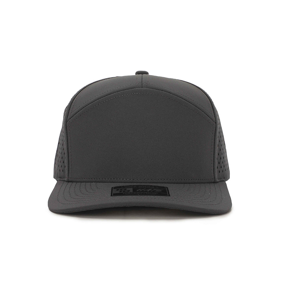 10 10 Hats – 7 Panel Waterproof Hat - Dark Gray - front view