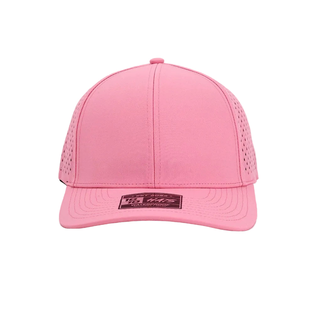 10 10 Hats – 6 Panel Waterproof Hat - Pink - front view