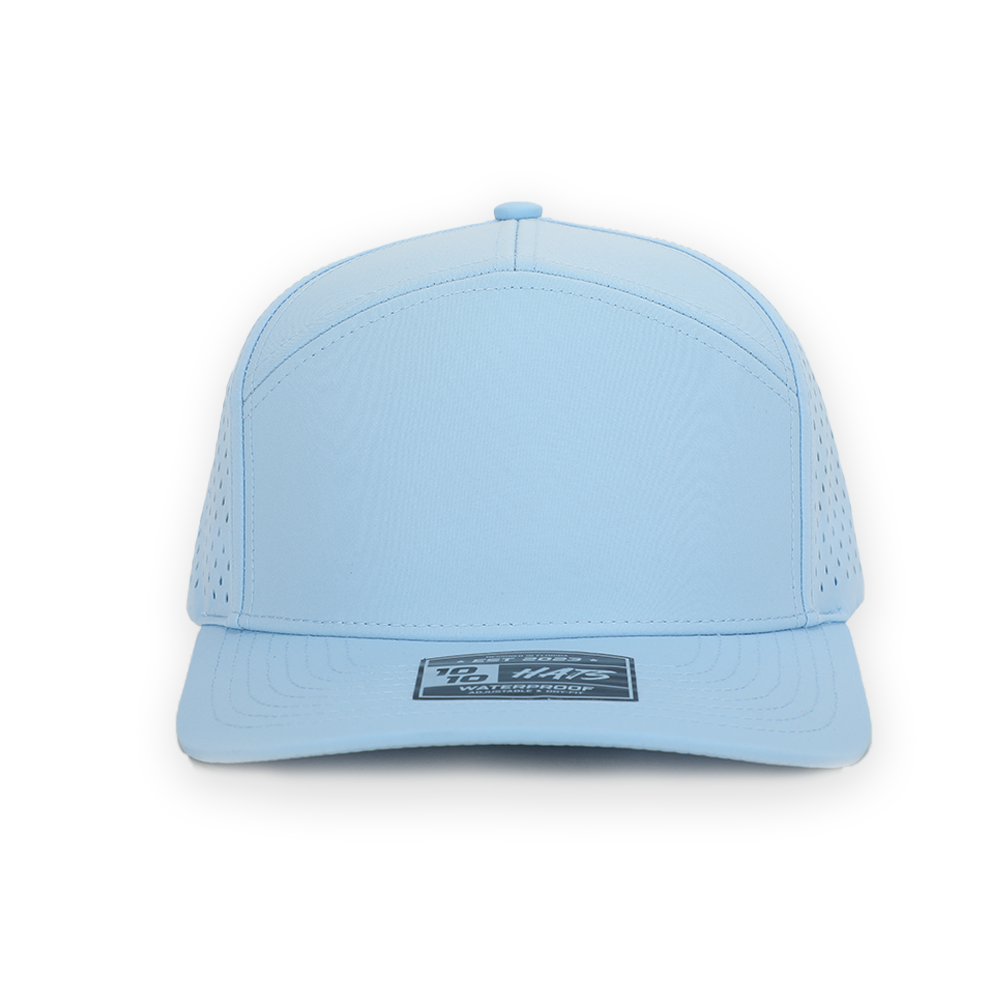 10 10 Hats – 7 Panel Waterproof Hat - Sky Blue - front view