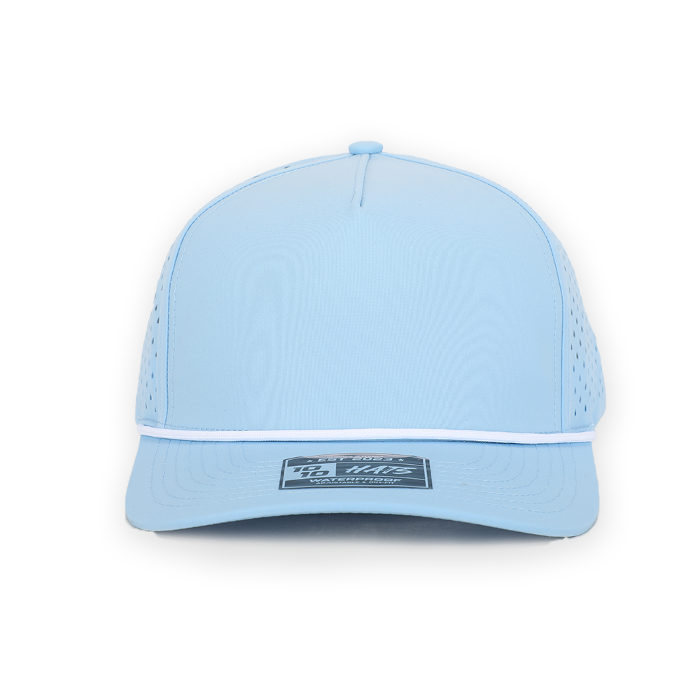 10 10 Hats 5 Panel Rope Hat - Sky Blue - front view