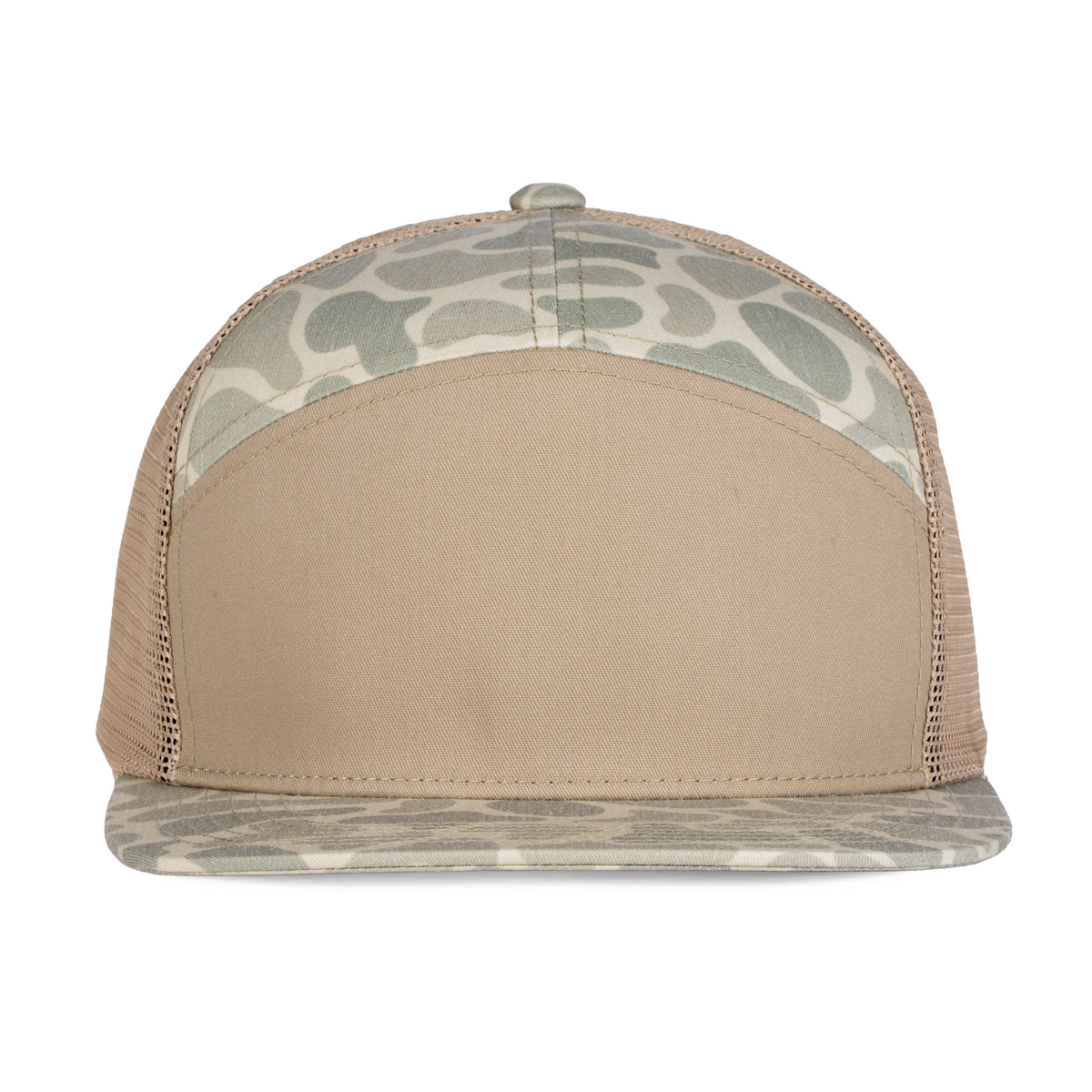 Sobro – The Seven Trucker Flat Bill - Coyote Tan & Camo - product view