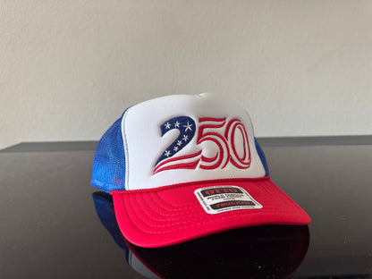 red, white, and blue Auto foam hat 250th anniversary hat red, white, and blue otto foam hat