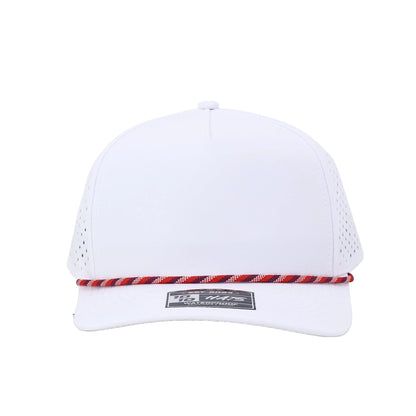 10 10 Hats 5 Panel Rope Hat - White / American Rope - front view