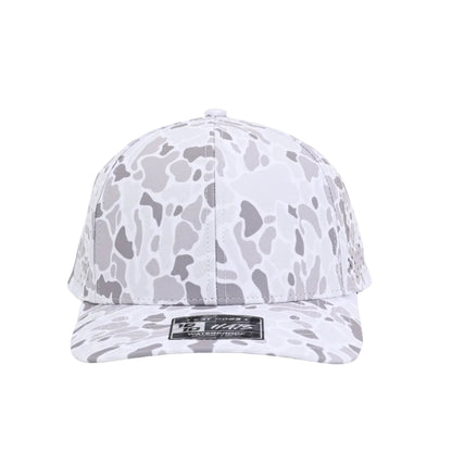 10 10 Hats – 6 Panel Waterproof Hat - White Camo - front view