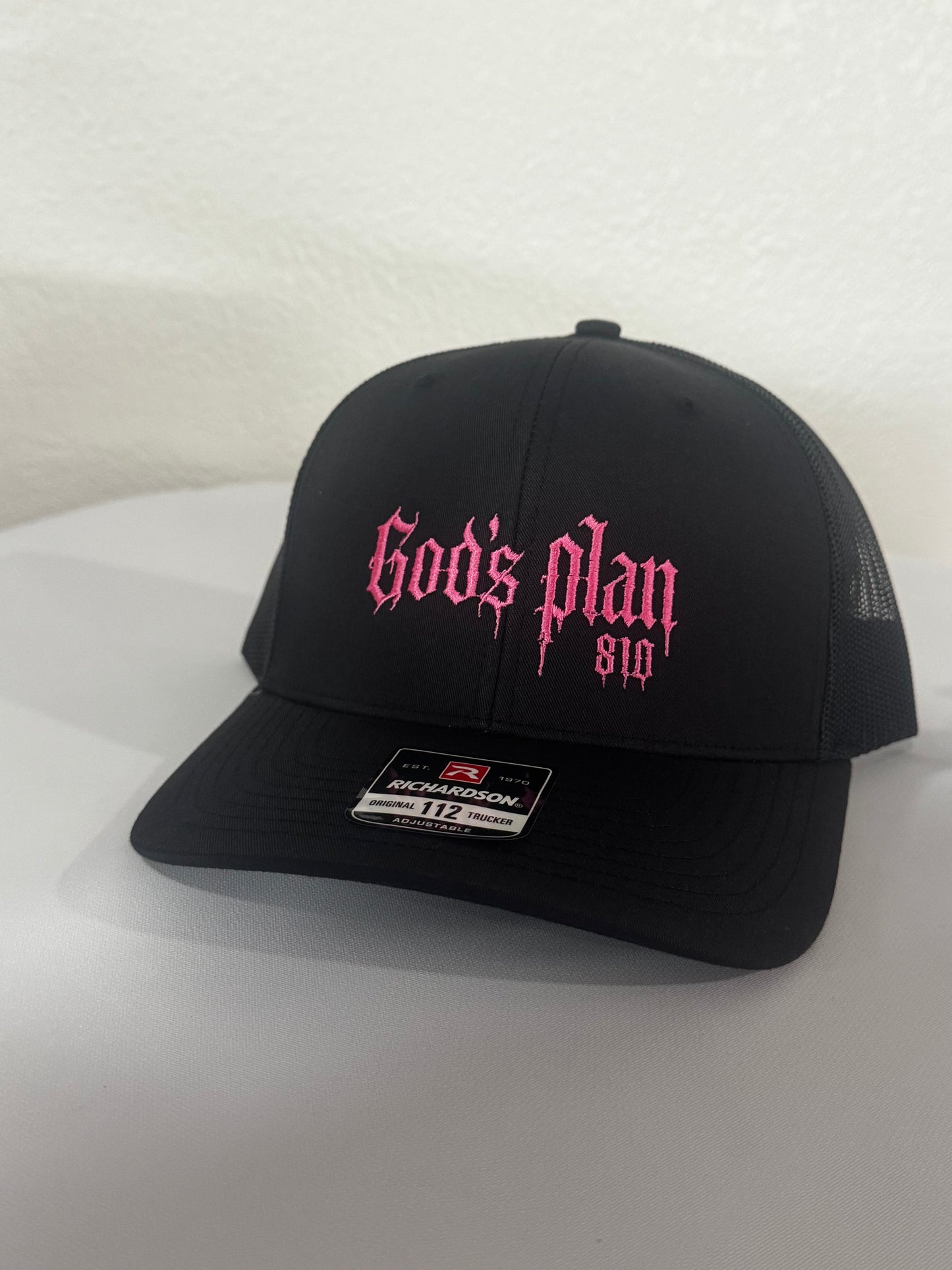 God’s plan Richardson 112 Black with pink logo