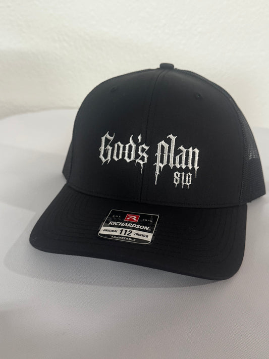 God’s plan Richardson 112 black with white logo