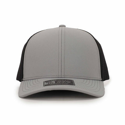 10 10 Hats – 6 Panel Waterproof Hat - Light Gray / Black - front view