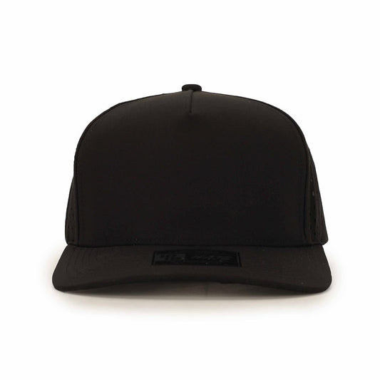 10 10 Hats – 5 Panel Waterproof Hat - Black - front view