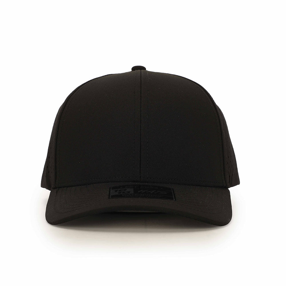 10 10 Hats – 6 Panel Waterproof Hat - Black - front view