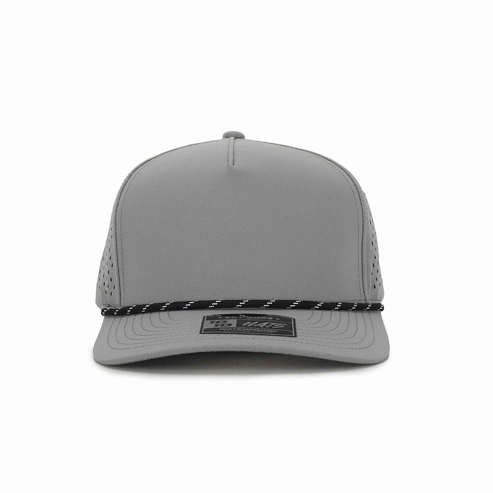 10 10 Hats 5 Panel Rope Hat - Light Gray - front view