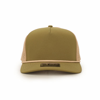 10 10 Hats 5 Panel Rope Hat - Green / Tan - front view