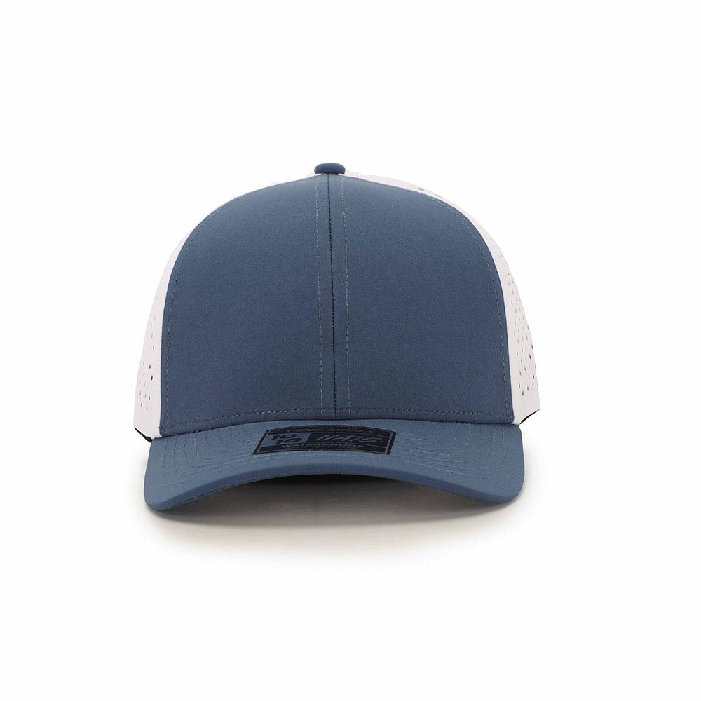 10 10 Hats – 6 Panel Waterproof Hat - Deep Blue / White - front view
