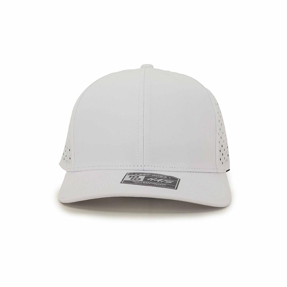 10 10 Hats – 6 Panel Waterproof Hat - White - front view