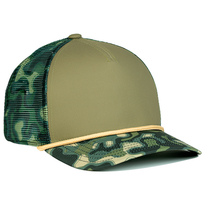 Sobro – The Waterwood Trucker 5 Panel - Night Vision/Buckskin - product view