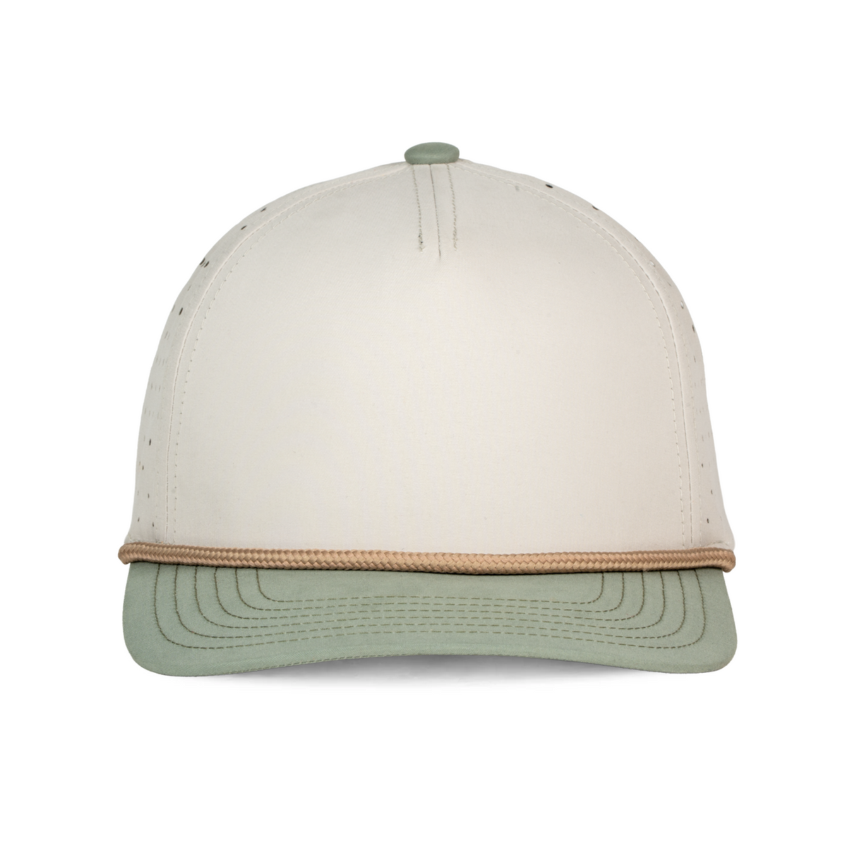 Sobro – The Waterwood Perforated 5 Panel - Greige & Sea Foam - product view