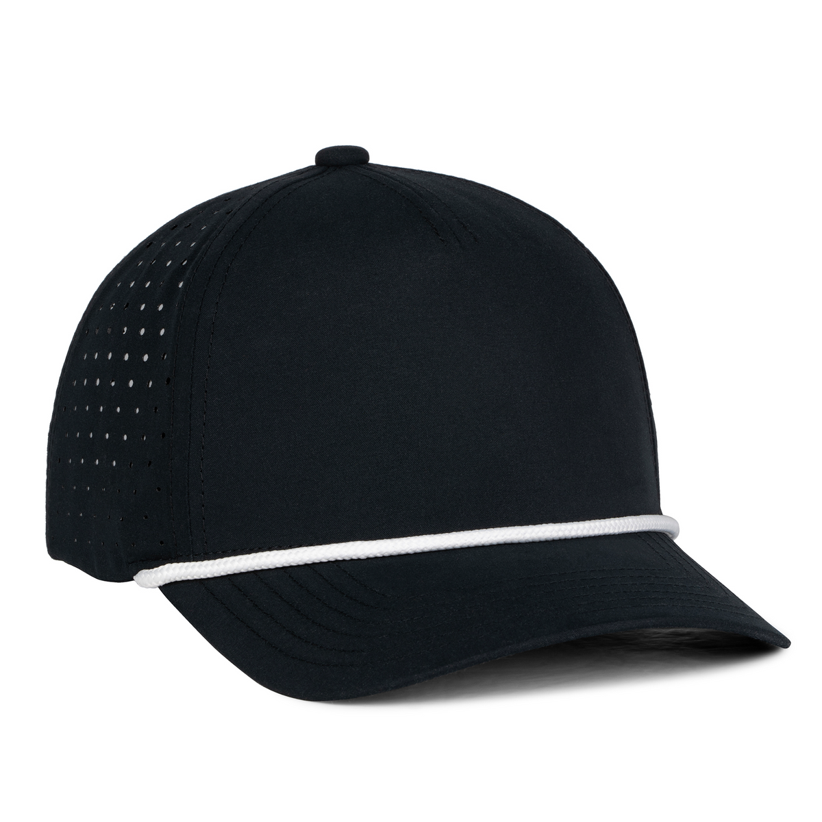 Sobro – The Waterwood Perforated 5 Panel - Black/White Rope - product view