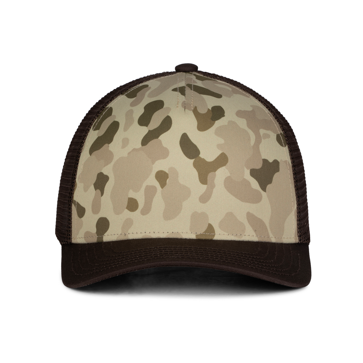 Sobro – The Waterwood Trucker 5 Panel - Ranchwood Camo - product view