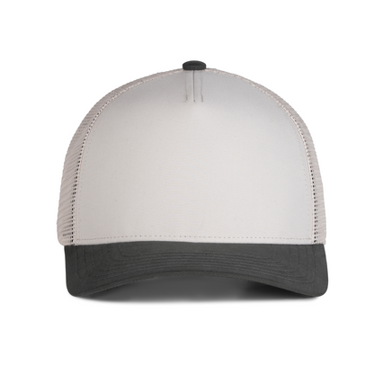 Sobro – The Waterwood Trucker 5 Panel - Greige & Coal - product view
