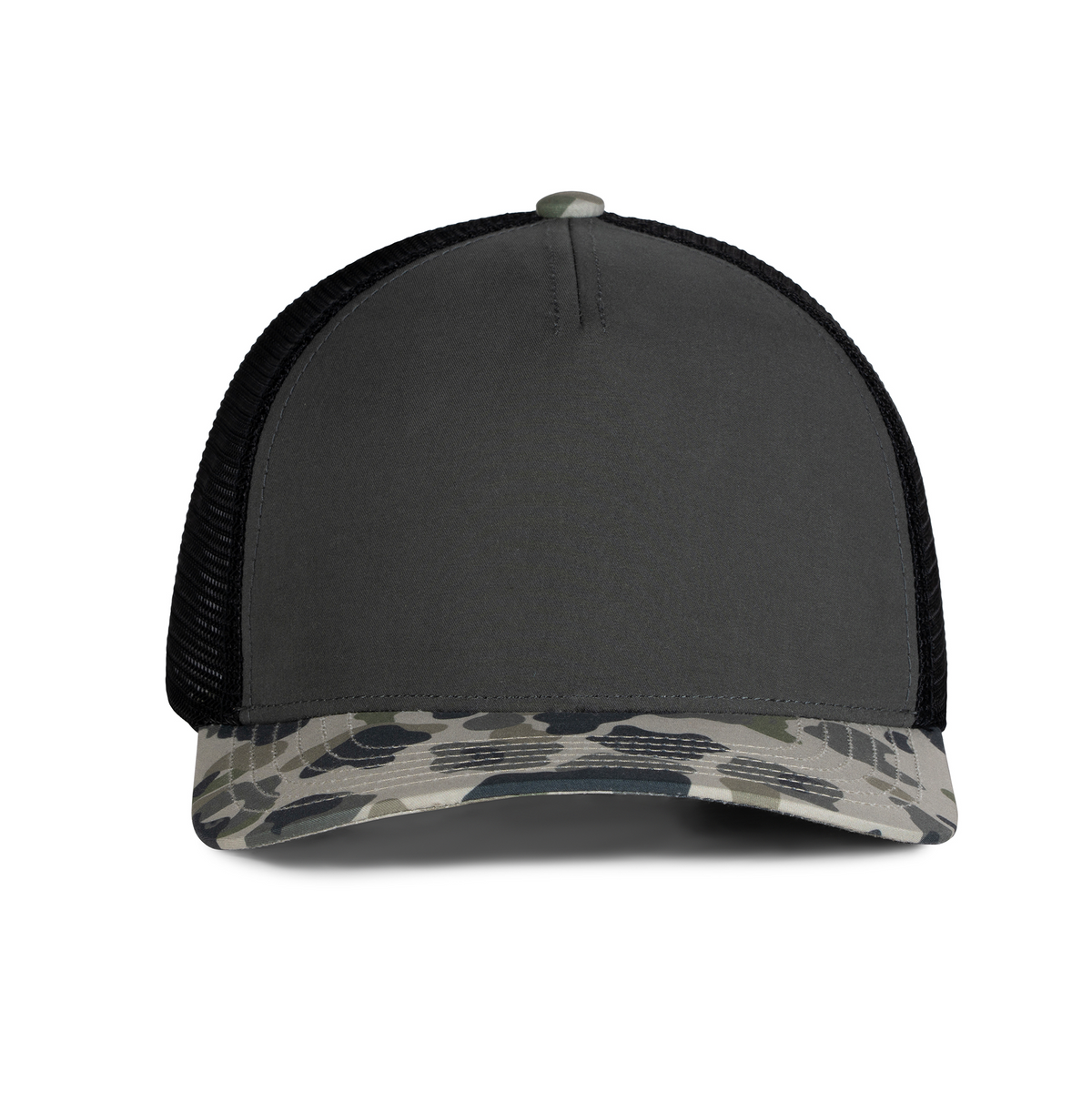 Sobro – The Waterwood Trucker 5 Panel - Coal & Ranch Camo - product view