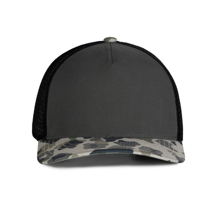 Sobro – The Waterwood Trucker 5 Panel - Coal & Ranch Camo - product view