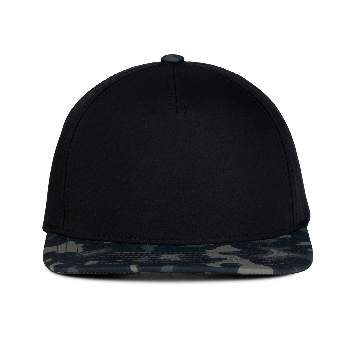 Sobro – The Waterwood Perforated Flat Bill 5 Panel - Black & Thermal Hog - product view