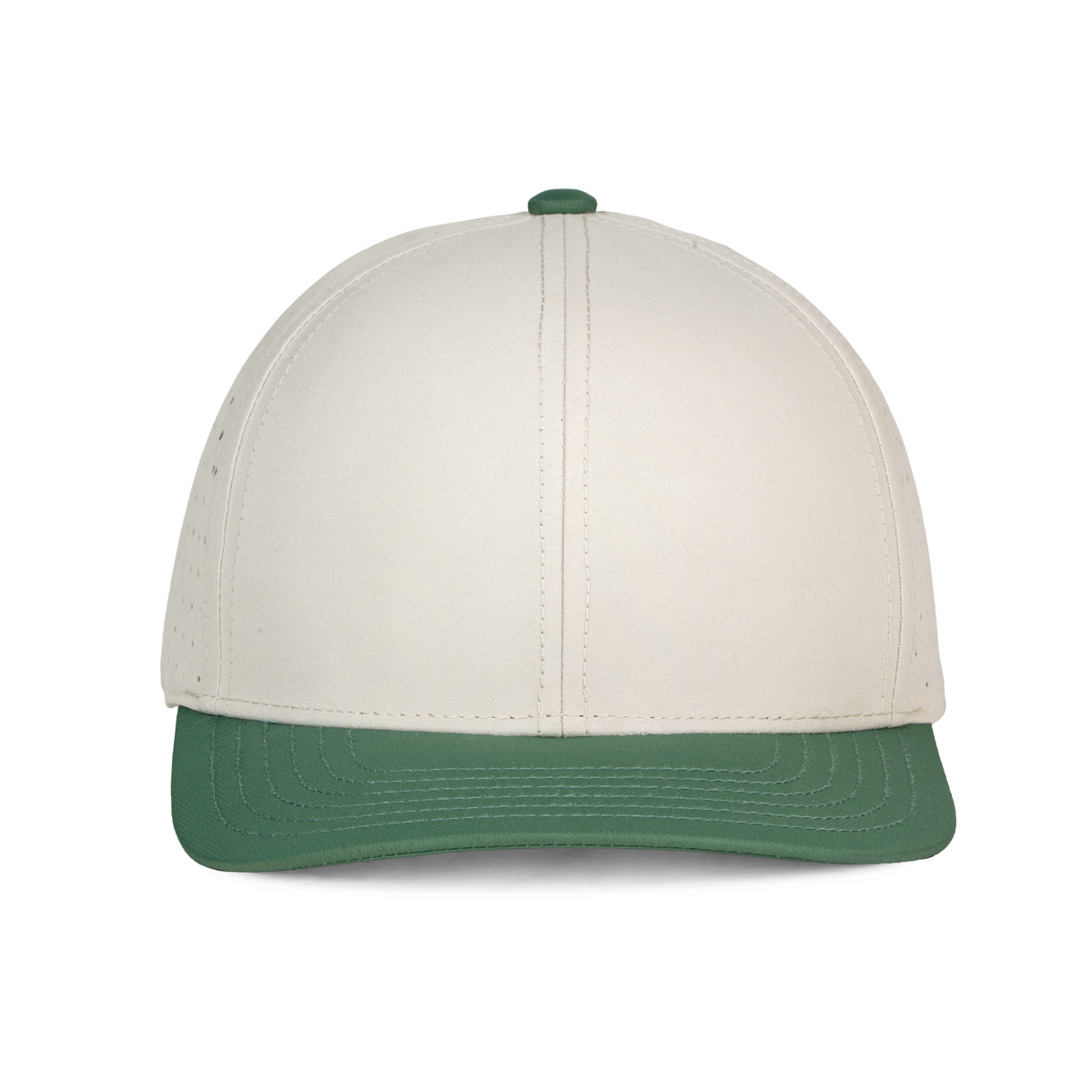 Sobro – The Waterwood Perforated 6 Panel - Greige/Duck Green - product view