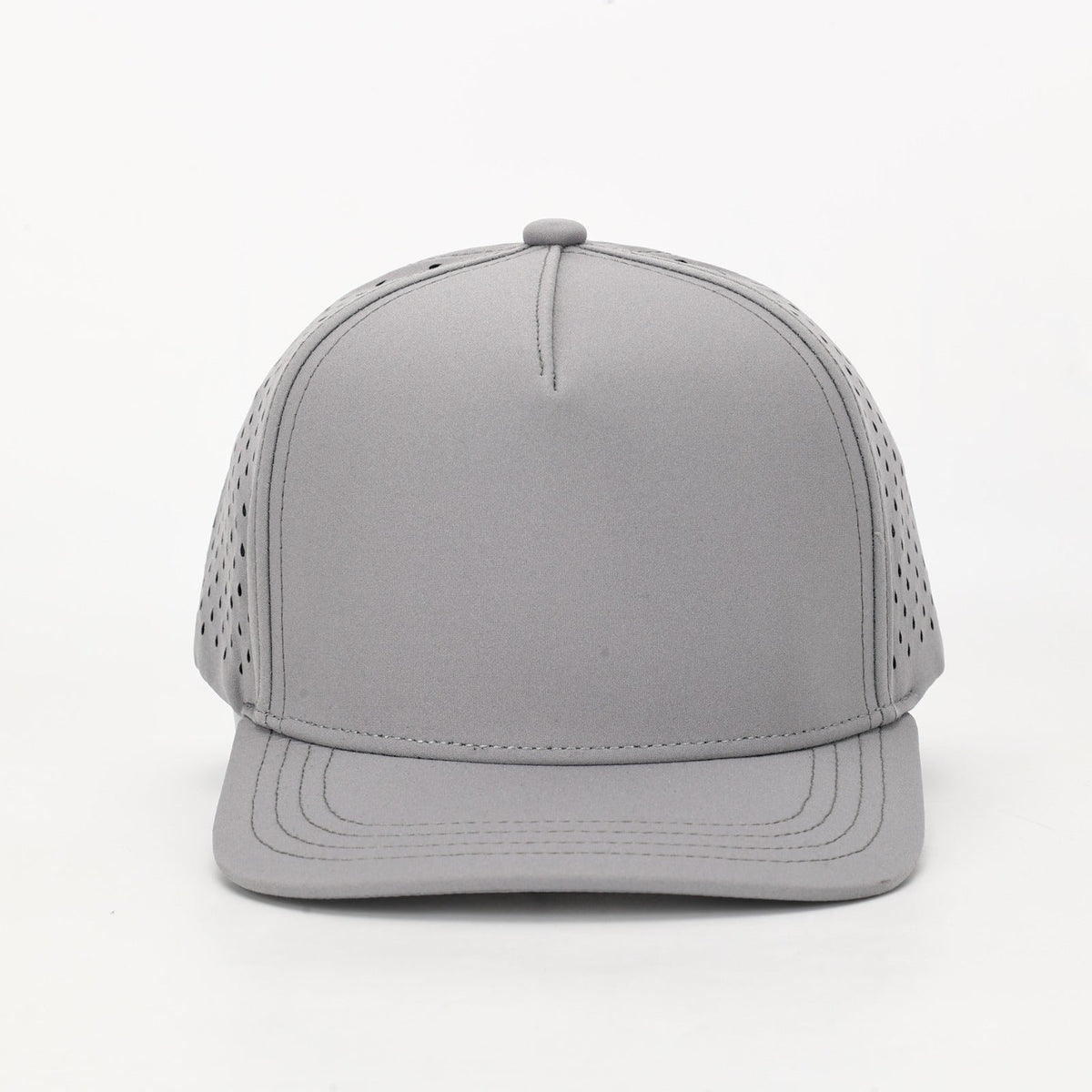 10 10 Hats – Kids 5 Panel Waterproof Hat - Light Gray - front view