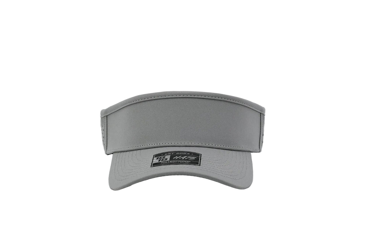 10 10 Hats – Waterproof Performance Visor - Light Gray - front view