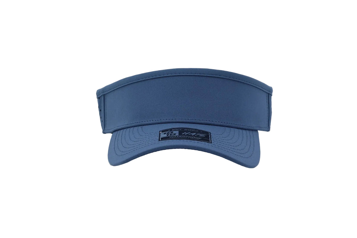 10 10 Hats – Waterproof Performance Visor - Deep Blue / White - front view