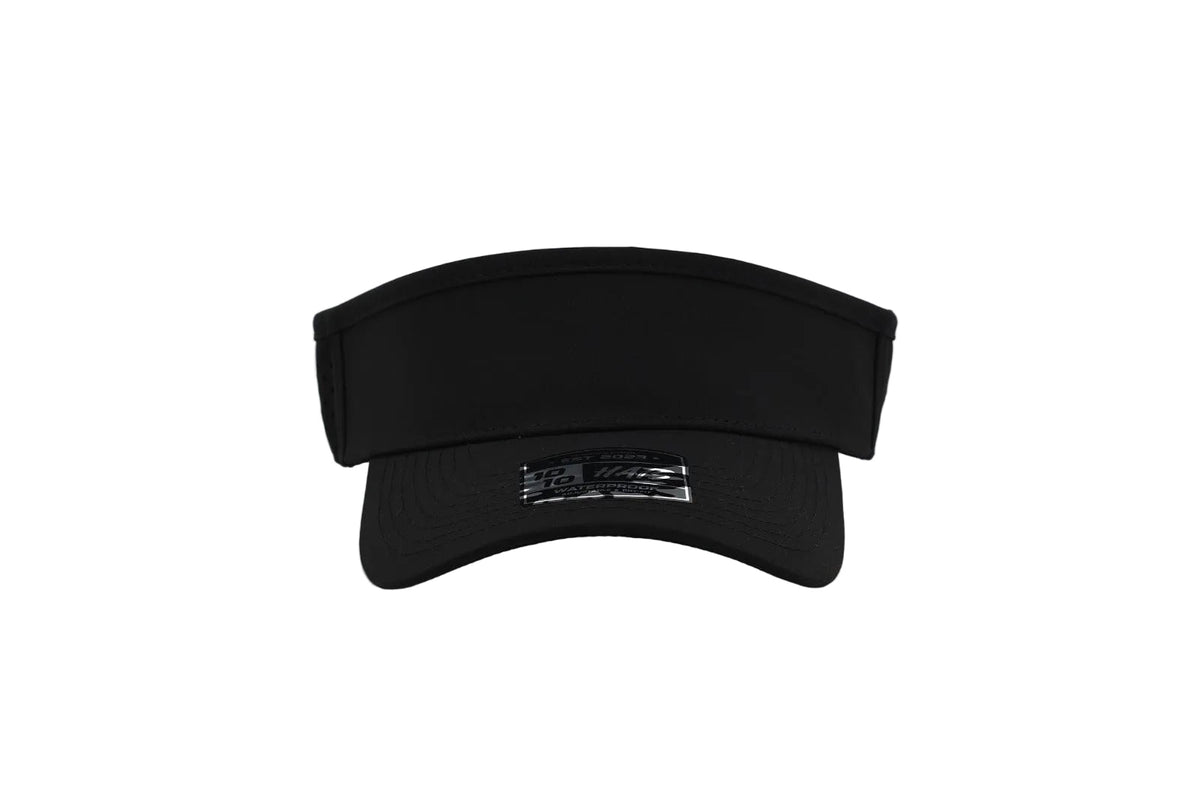 10 10 Hats – Waterproof Performance Visor - Black - front view