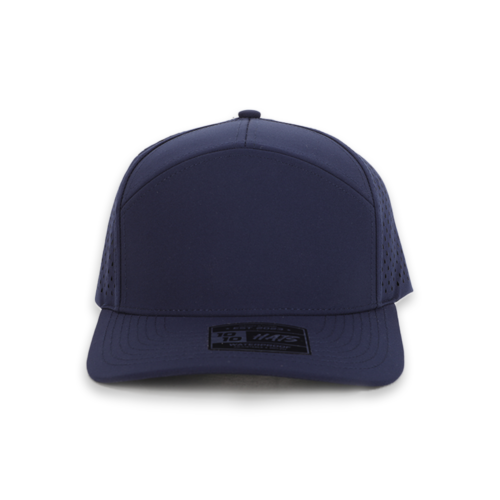 10 10 Hats – 7 Panel Waterproof Hat - True Navy - front view