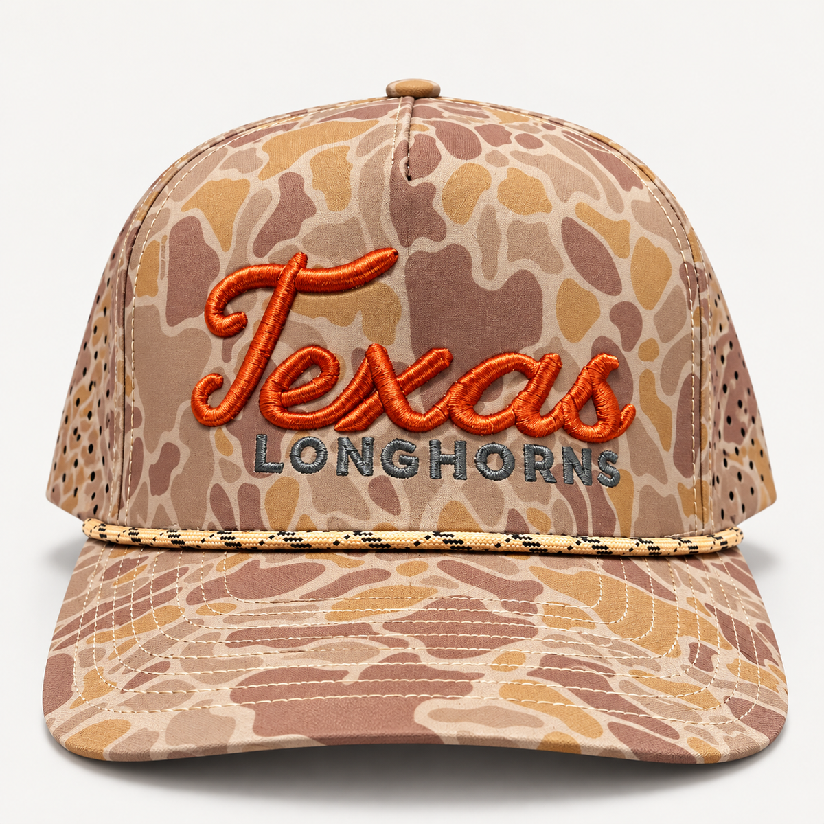 Texas-inspired embroidered waterproof rope hat – front view