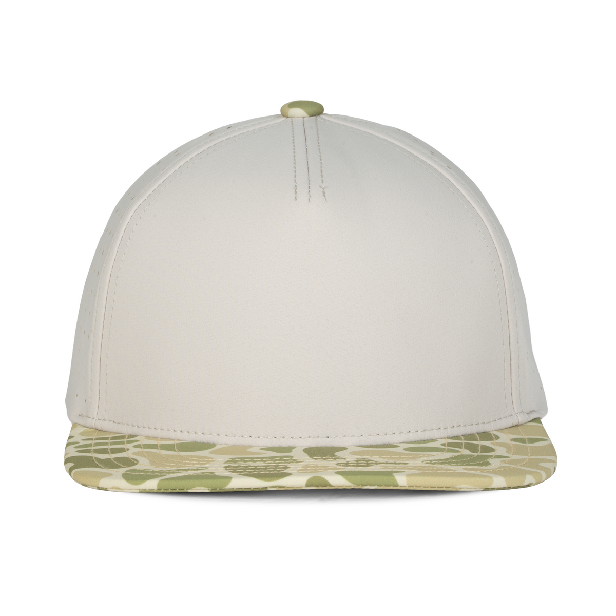 Sobro – The Waterwood Perforated Flat Bill 5 Panel - Greige/Duck Shade - product view
