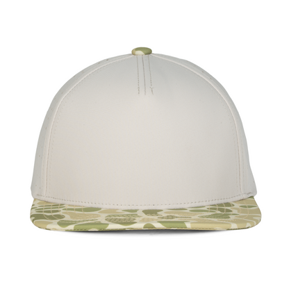Sobro – The Waterwood Perforated Flat Bill 5 Panel - Greige/Duck Shade - product view