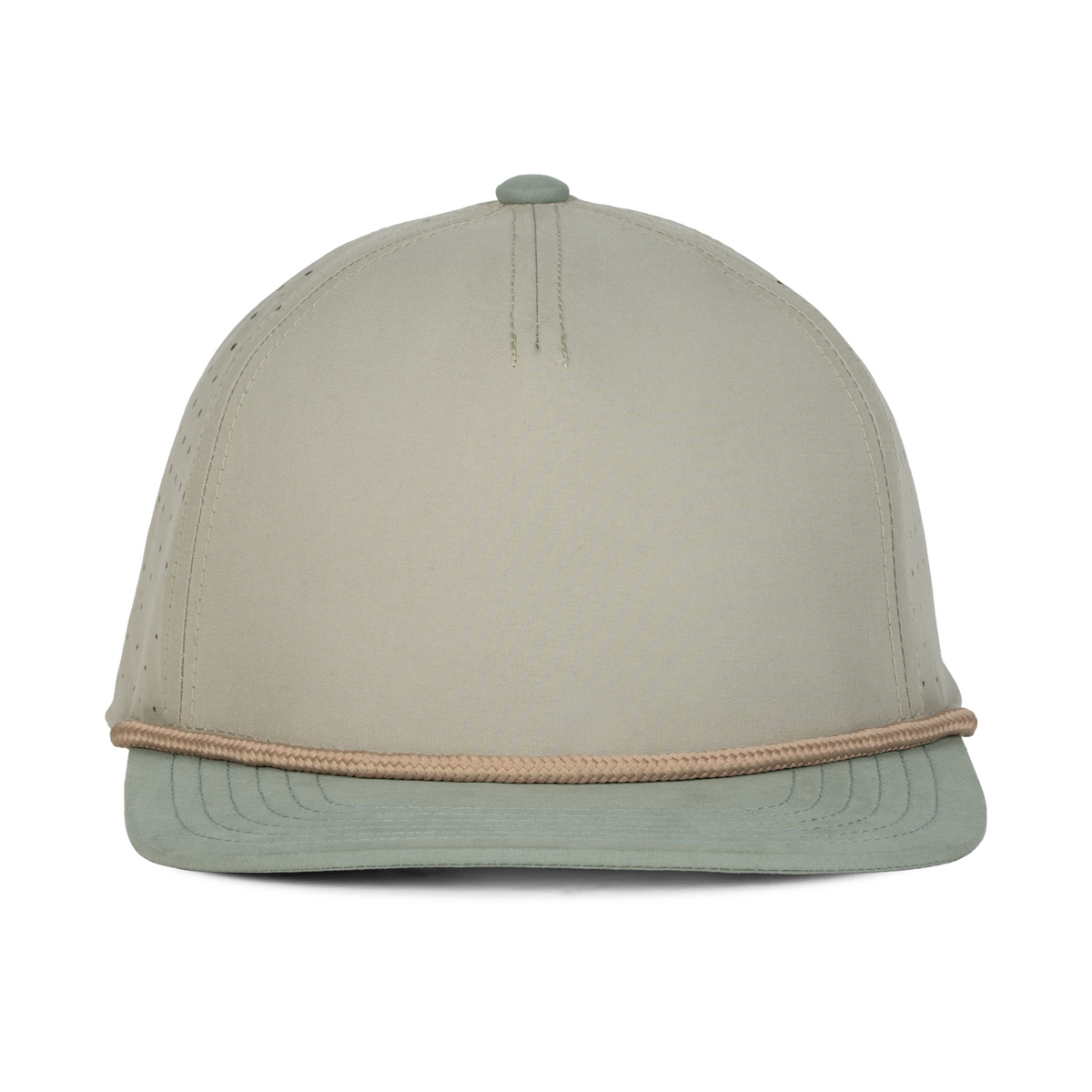 Sobro – The Waterwood Perforated Flat Bill 5 Panel - Fog & Seafoam - product view